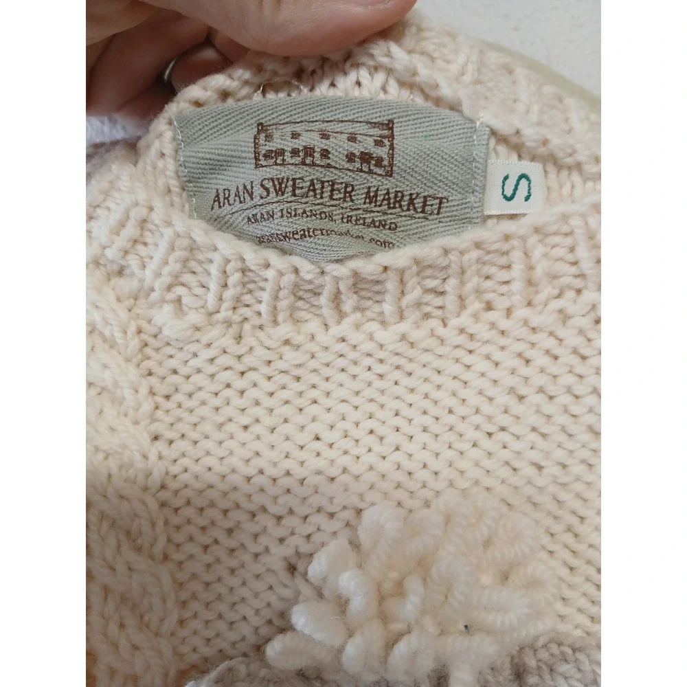 Aran islands Ireland wool sheep sweater baby thick chunky knit small